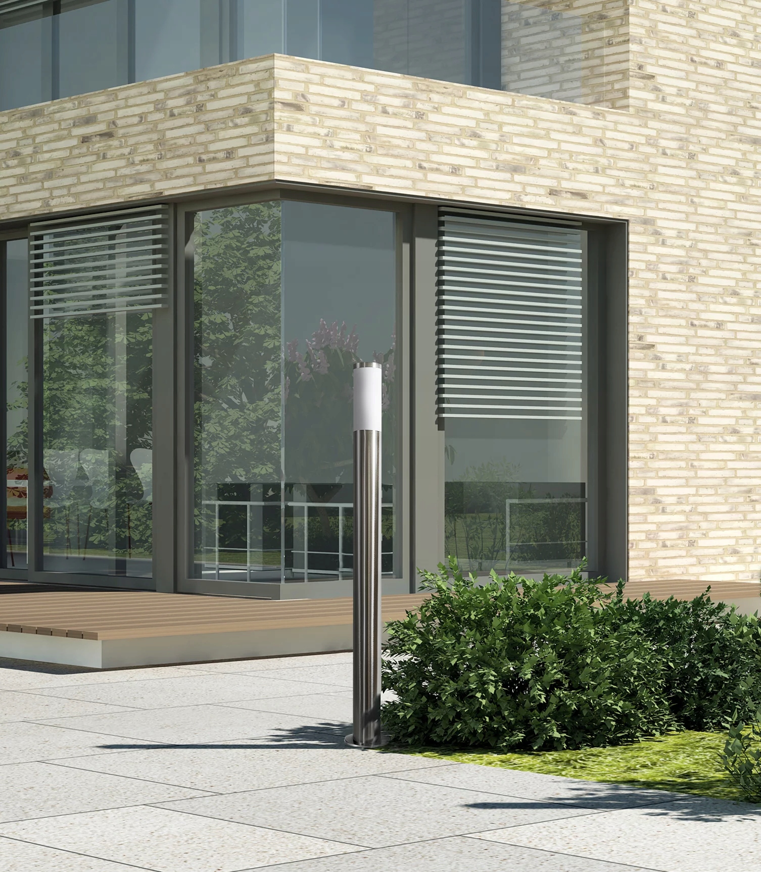 Sanico lampa ogrodowa stojąca słupek LIVIA 45cm E27 IP44 silver 200501 Marka Polux