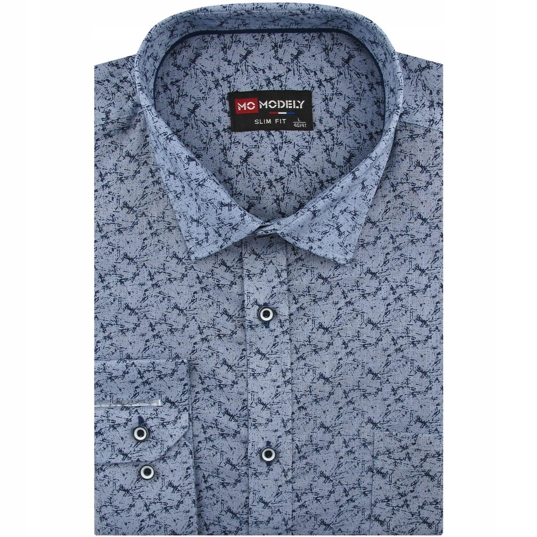 Lniana Duża Koszula Męska Codzienna Casual szara Duże rozmiary J428