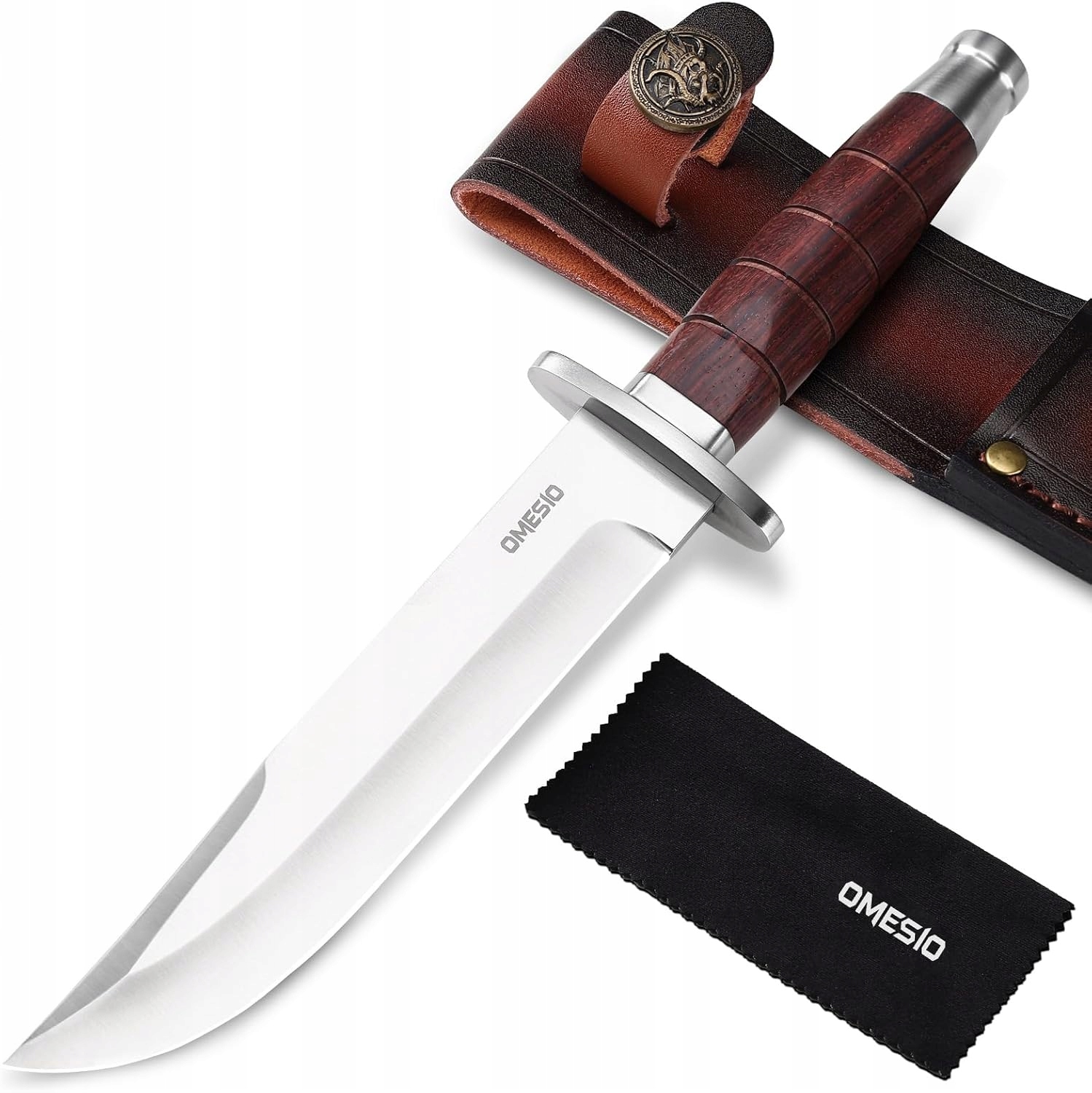 Nůž Outdoor S Pevnou Čepelí 5Cr14MoV Dřevěná Rukojeť Pouzdro