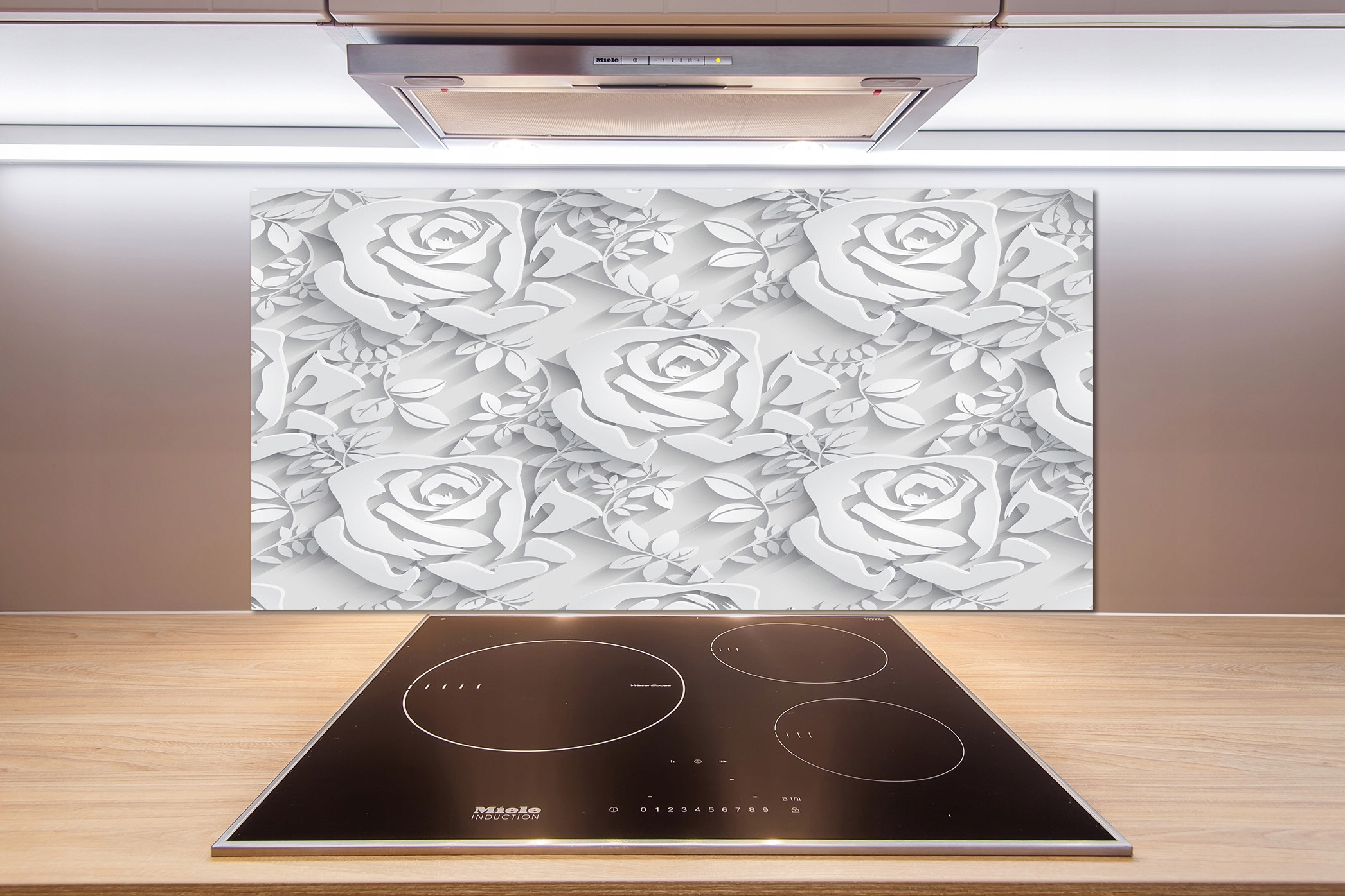 

Panel między meble w kuchni Róże wzór 100x50 +klej