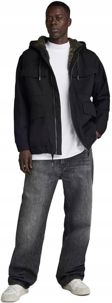 G-star Raw Černá Bavlněná Bunda S Kapucí Regular XXL J_a