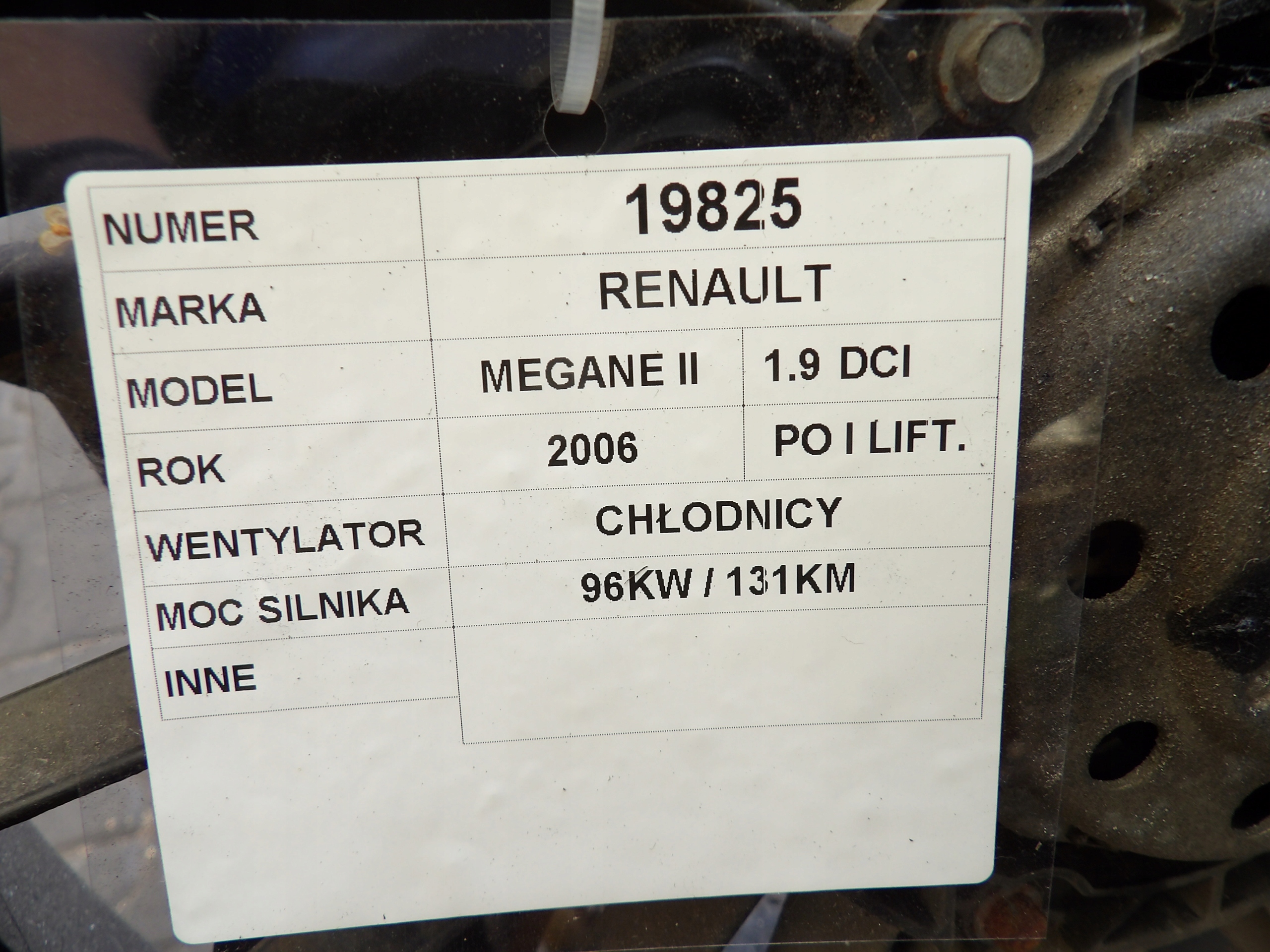 Renault Megane II ventilátor chladiče 1,9DCI