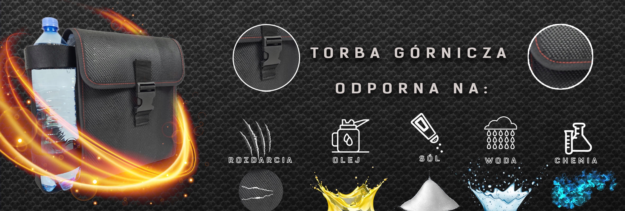 Torba górnicza 30/34/15 z koszami i Haftem Gratis Marka inna