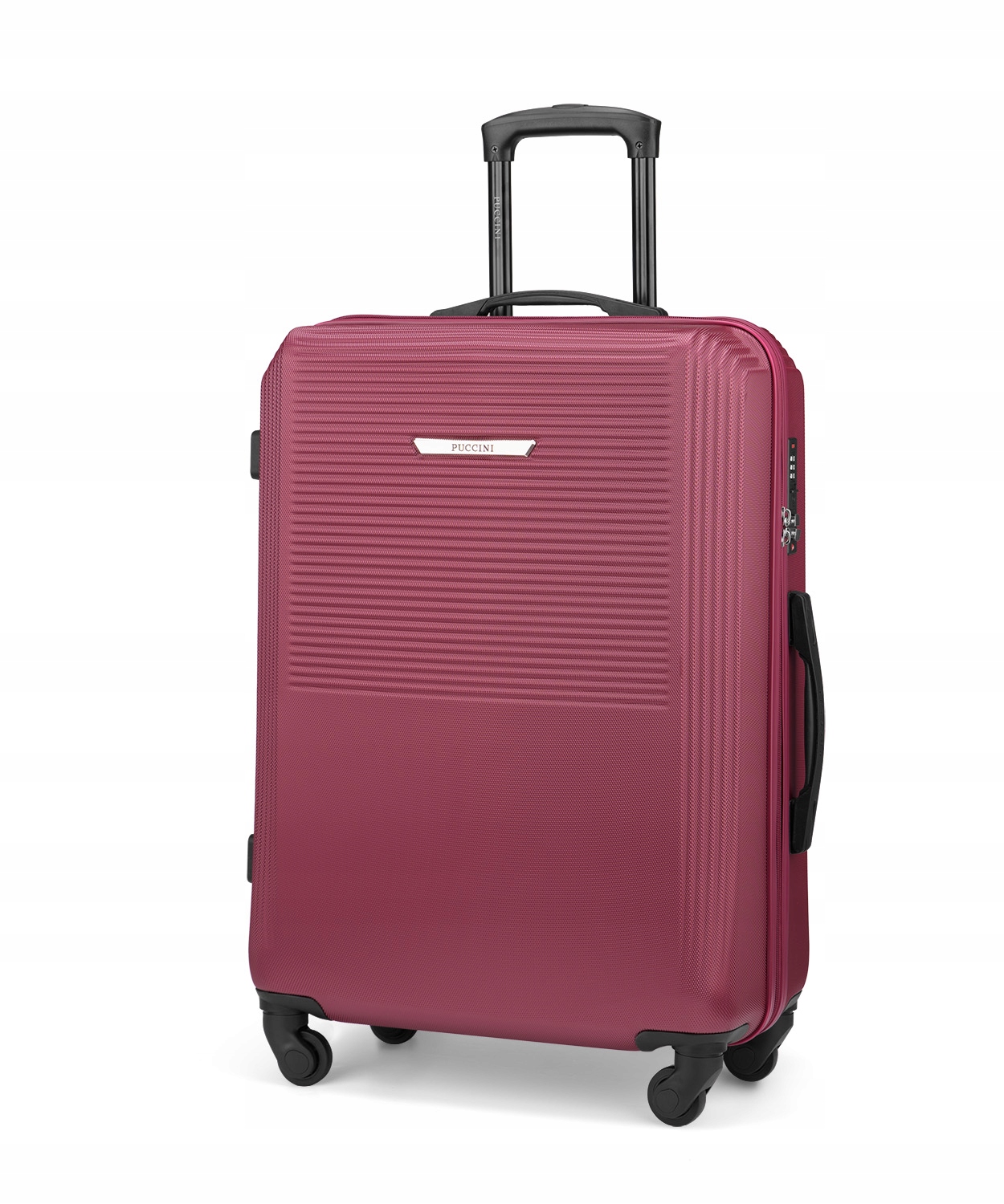 Walizka Średnia Podróżna Puccini Bordowa Na Kółkach Abs Twarda ABS025B-3B