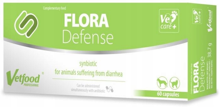Levně Flora Defense Vetfood 60 kapslí synbiotikum pro psy na trávení