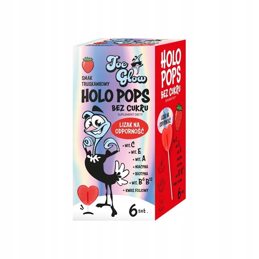 Levně 5x Joe glow lízátka jahodová srdíčka bez cukru Na Imunitu 6 kusů