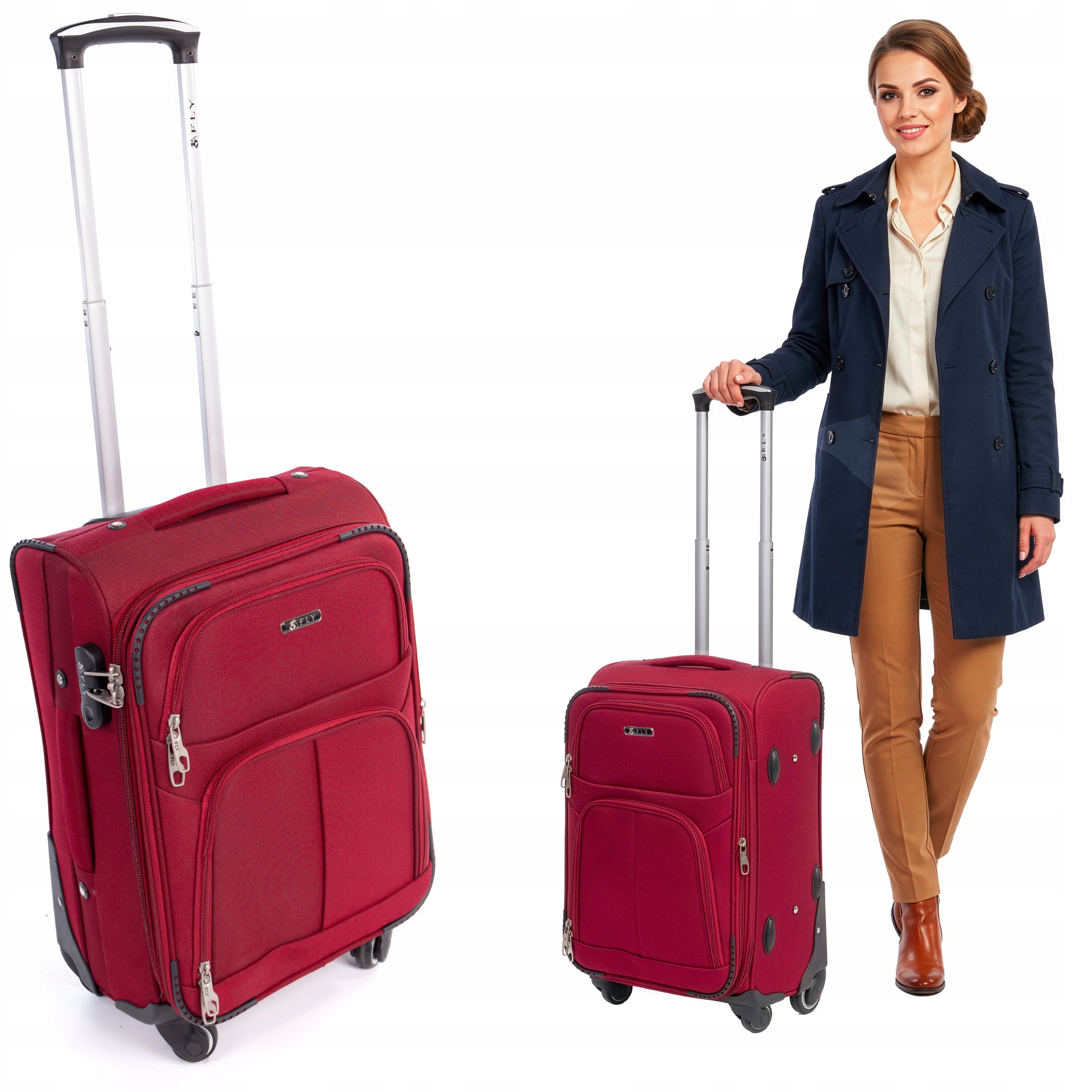 WALIZKA KABINOWA NA KÓŁKACH PODRÓŻNA BAGAŻ RGL Miękka MATERIAŁOWA 40L