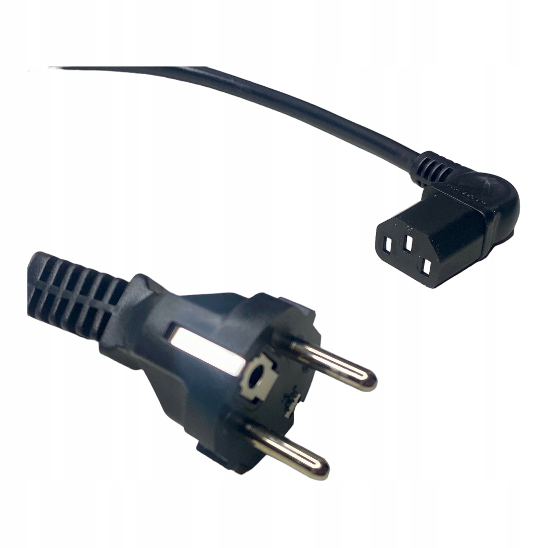 KABEL ZASILAJĄCY C13 kątowy / SHUCKO prosty 0,8m Marka RF Connectors