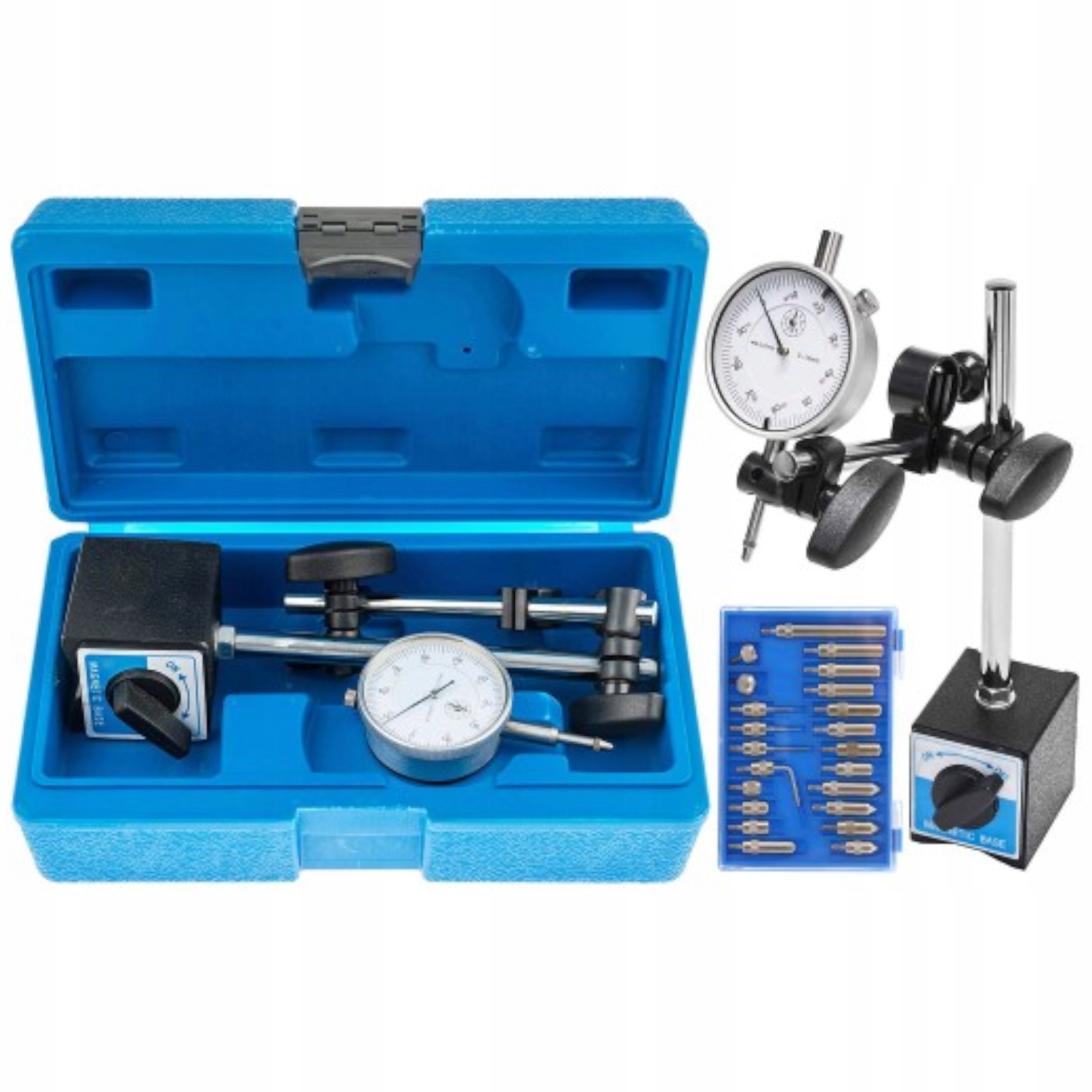 Czujnik Zegarowy Statyw Magnetyczny 0-10MM Zestaw