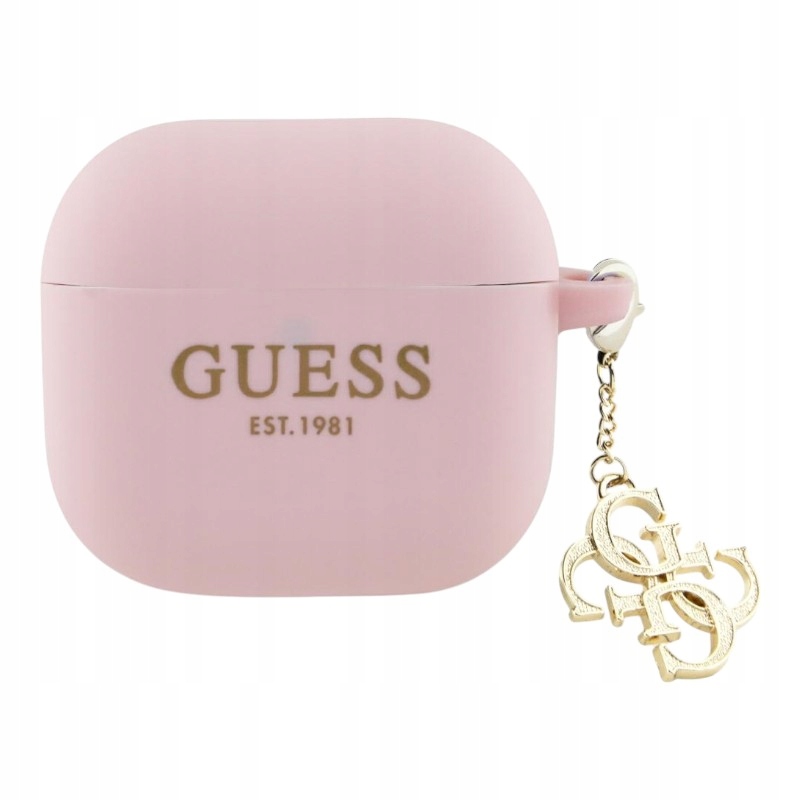 Guess Silicone 4G Charm – Pouzdro pro AirPods 4 (růžové)