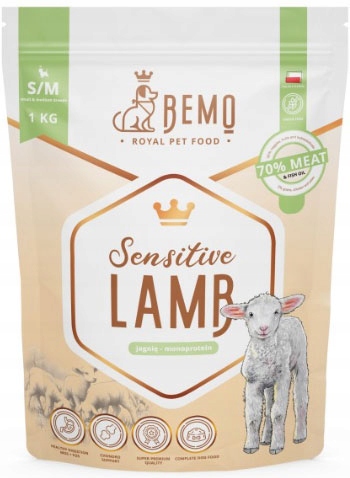 BEMO SENSITIVE LAMB JAGNIĘCINA - Monoprotein S/M Hipoalergiczna 1kg