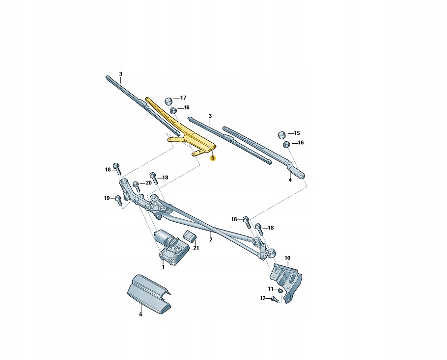 4L1955408B1P9 - Рычаг стеклоочистителя правый пассажир AUDI Q7 4l1955408b