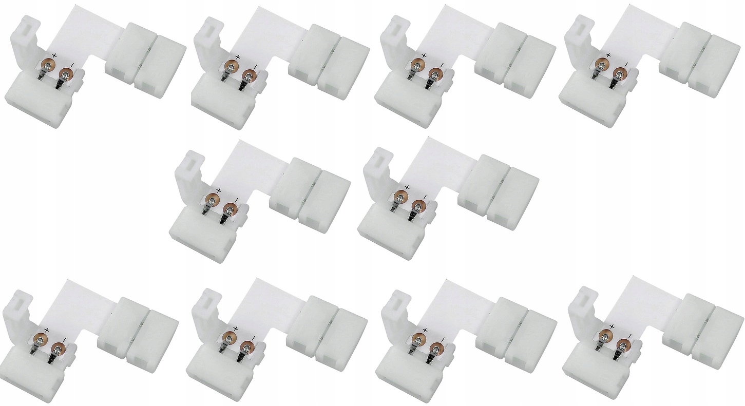 10 x ZŁĄCZKA KĄTOWA CORNER 2 PIN do TAŚM MONO 8mm