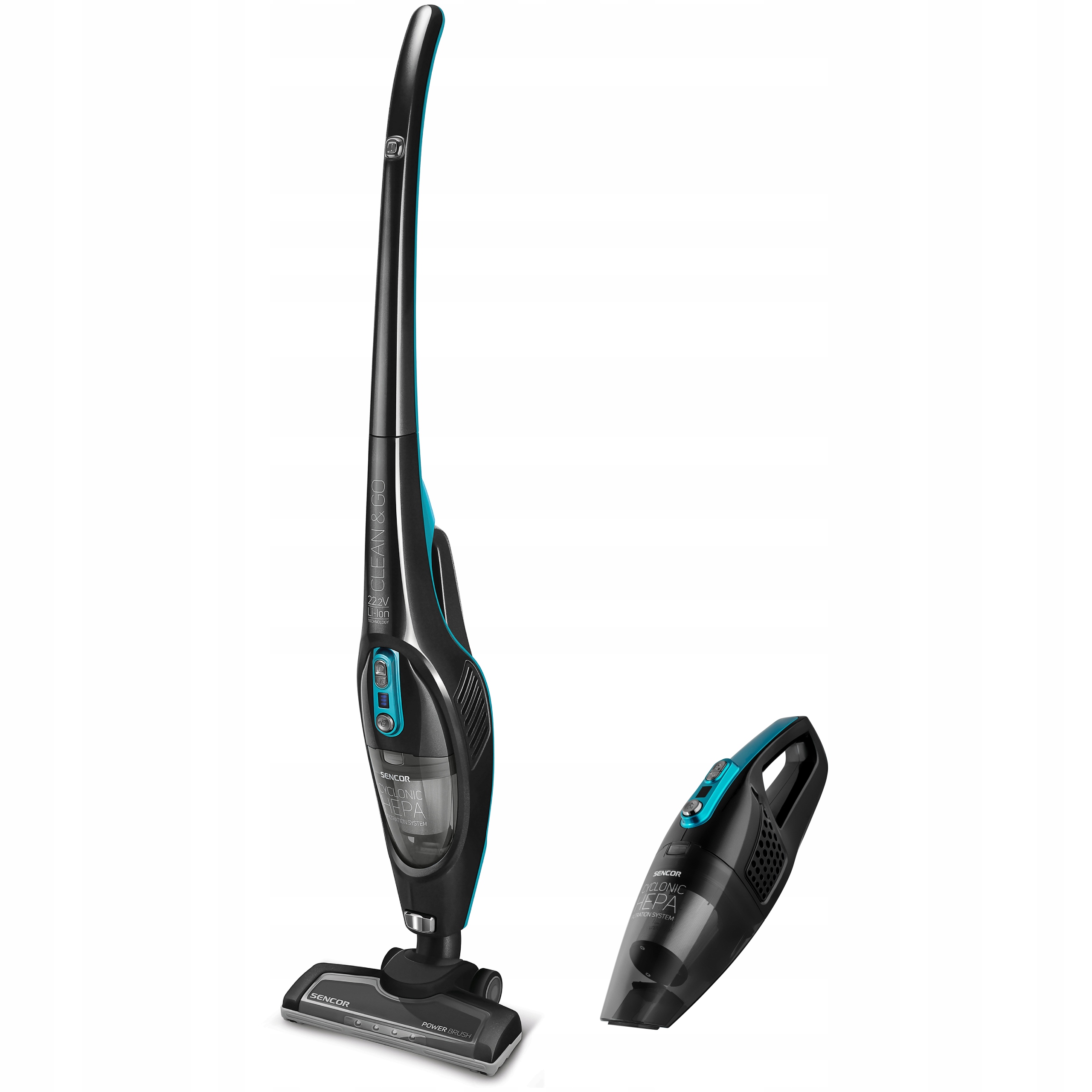 Odkurzacz pionowy 2w1 Hepa 2 Moce Ssania 2200 mAh 45 Min Sencor Svc 7822TQ