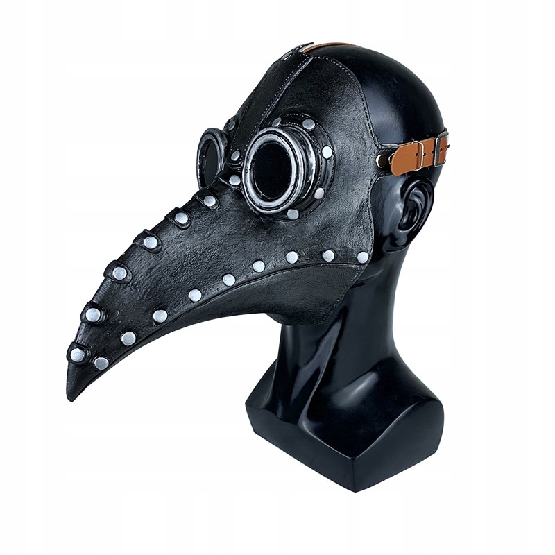 

Maska Plague Doctor Halloween Lateksowa Czarna