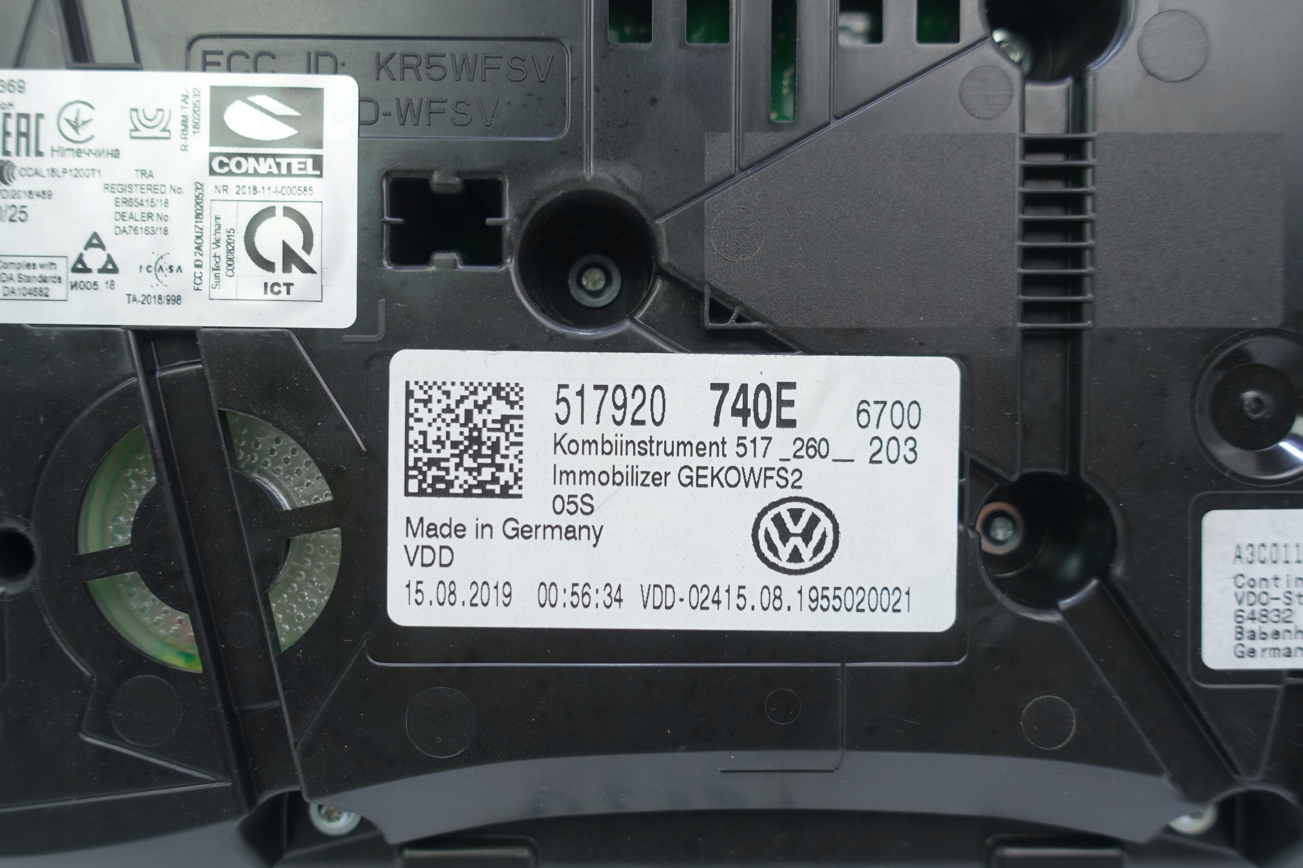 dials dials VW SPORTSVAN 517 28582KM 517920740E