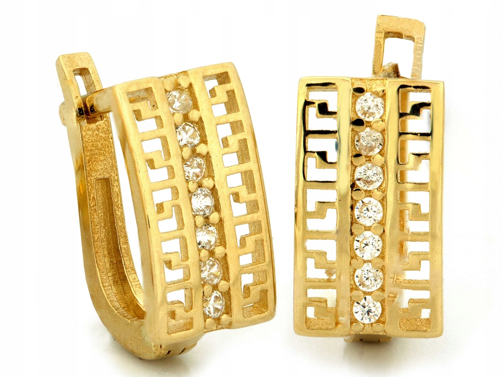 Náušnice pro ženy ze zlata 585 s zirkonem 14kt 14k