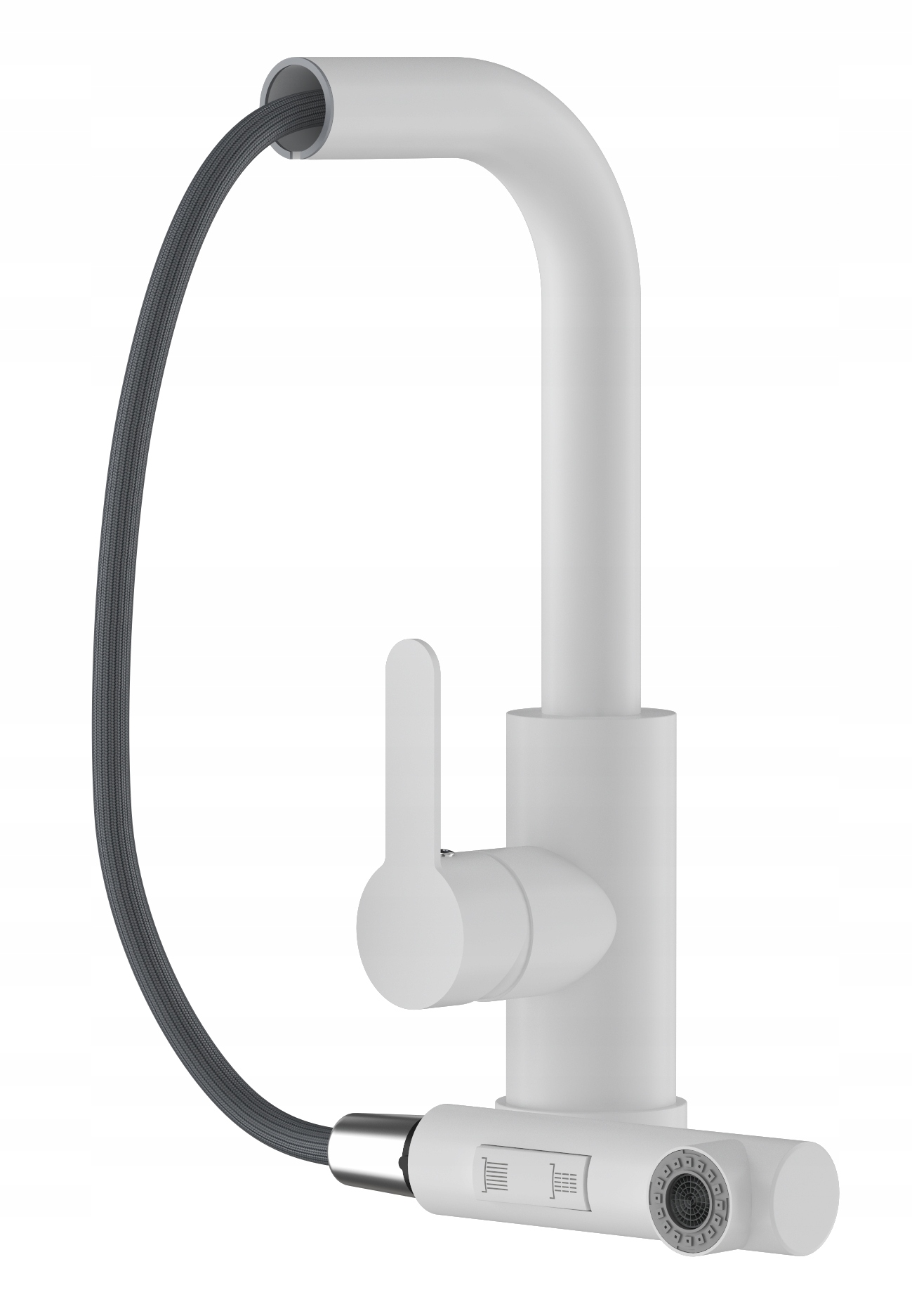 Kuchynská Batéria Do Umývadla Biela S Výsuvným Výtokom, Kohútik Ebro