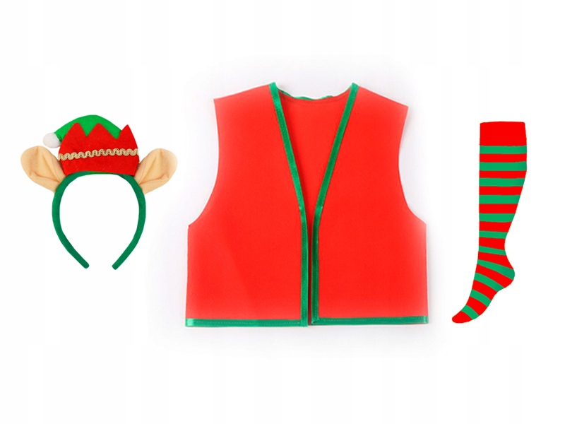 STRÓJ ELF KAMIZELKA OPASKA CZERWONY 3el