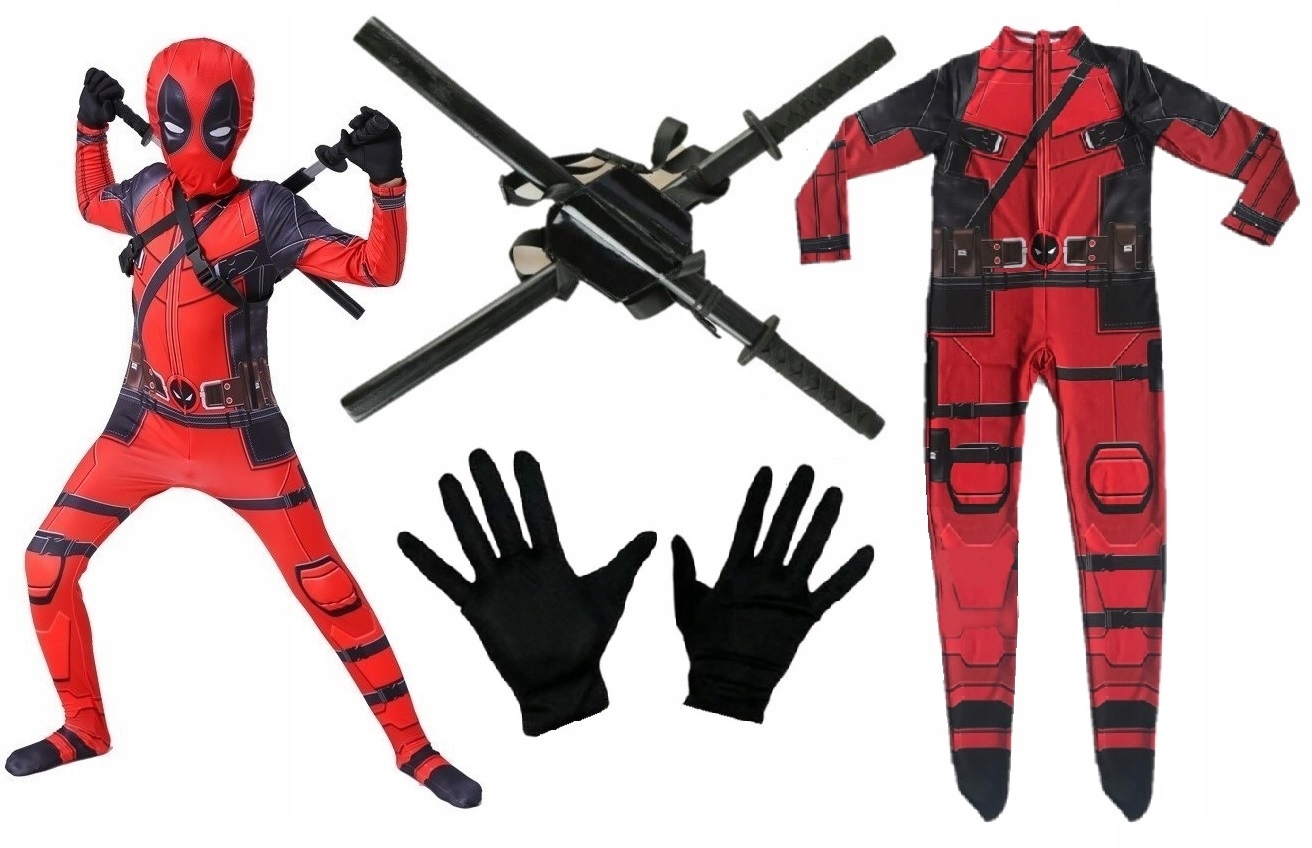 

Strój Przebranie Kostium Deadpool +2 Miecze 98/104