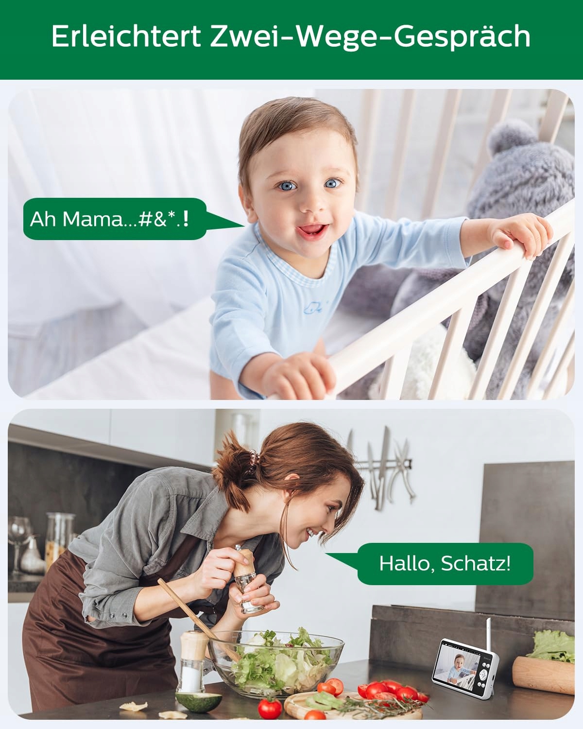 SEBIKAM Elektroniczna Niania Kamera 5 Calowy 720P HD Monitor Dziecięcy — miniatura 5