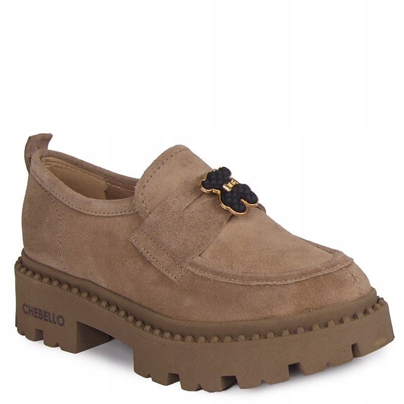 Chebello 4241 Mokasíny S Ozdobou Kůže Semiš Hnědá 40