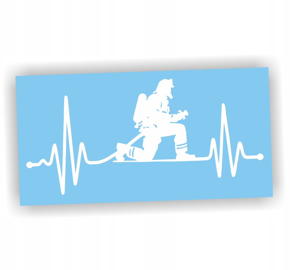 Naklejka Linia Życia Strażak kolor Biały straż Osp naklejki na samochód!