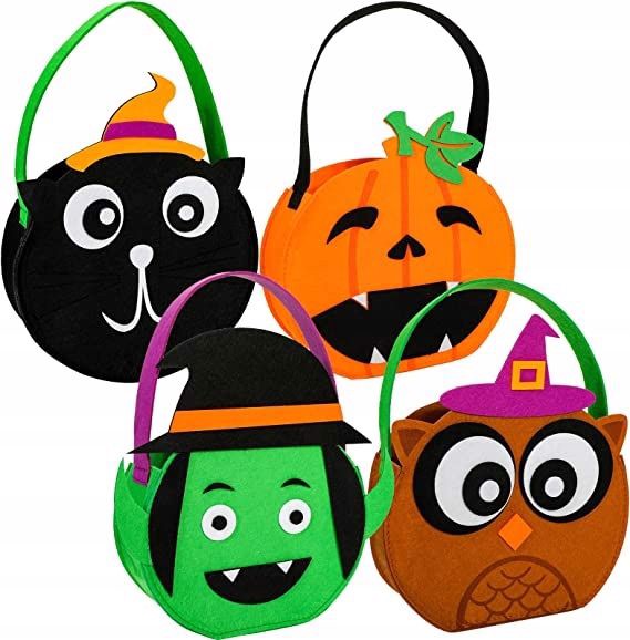 Torba Na Cukierki Halloween Dynia Kot 4 Szt.