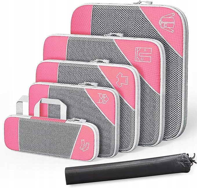 Zestaw 6 szt. Etui podróżne kompresyjne z organizerem do różnych rozmiarów
