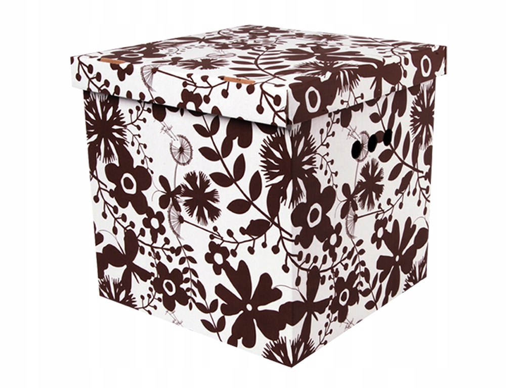 

Pudełko użytkowe kartonowe pudła Cube kwiaty brąz