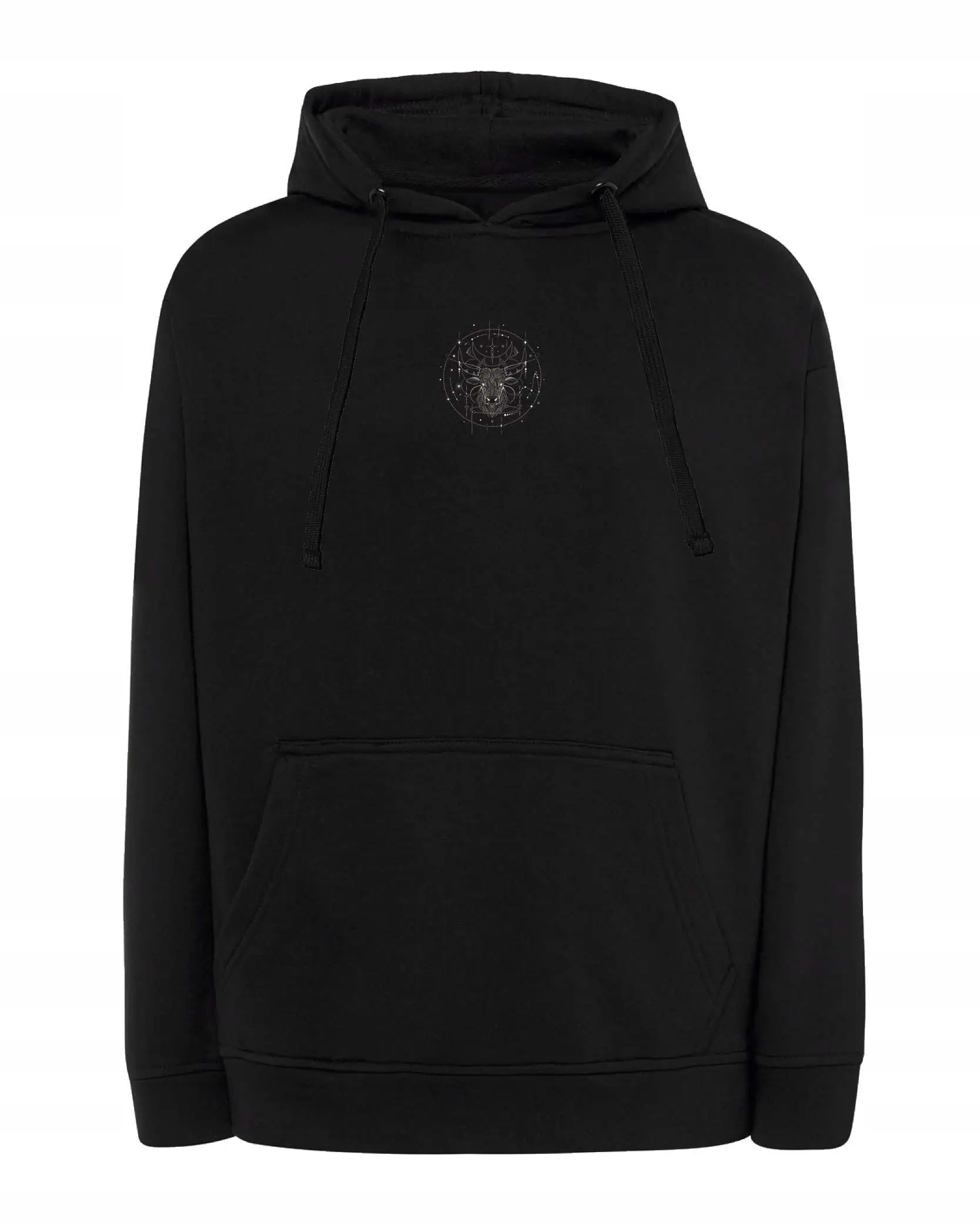 Mikina s kapucí Znamení zvěrokruhu Býk Minimalistický Styl Černá XL