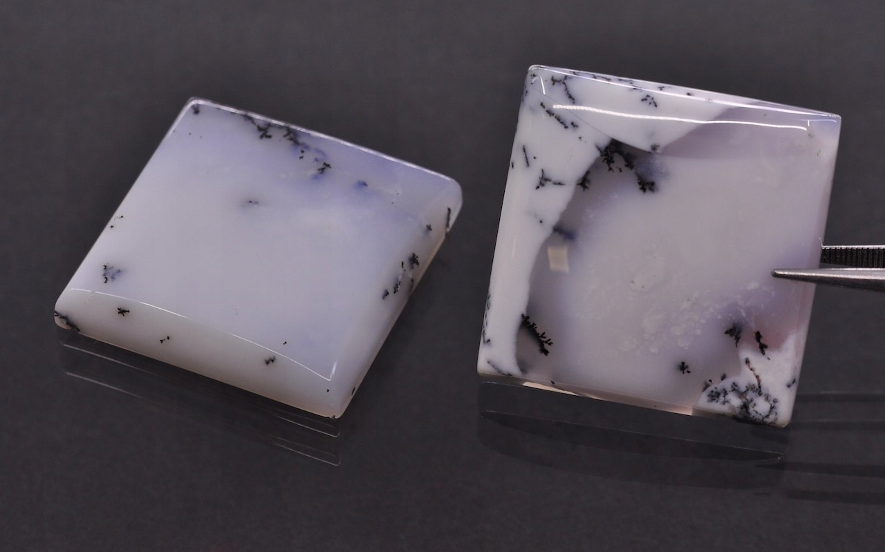 Dendritový achát kabošon čtverec 30x30 mm