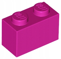 

20 szt, Lego Magenta Brick 1 x 2 Nowe