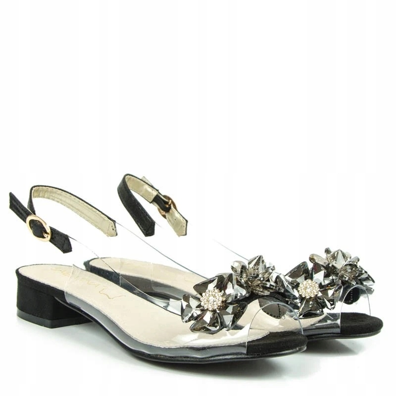 Sabatina 380-8 Černé 39 Silikonové Transparentní Gelové Sandály Dárek