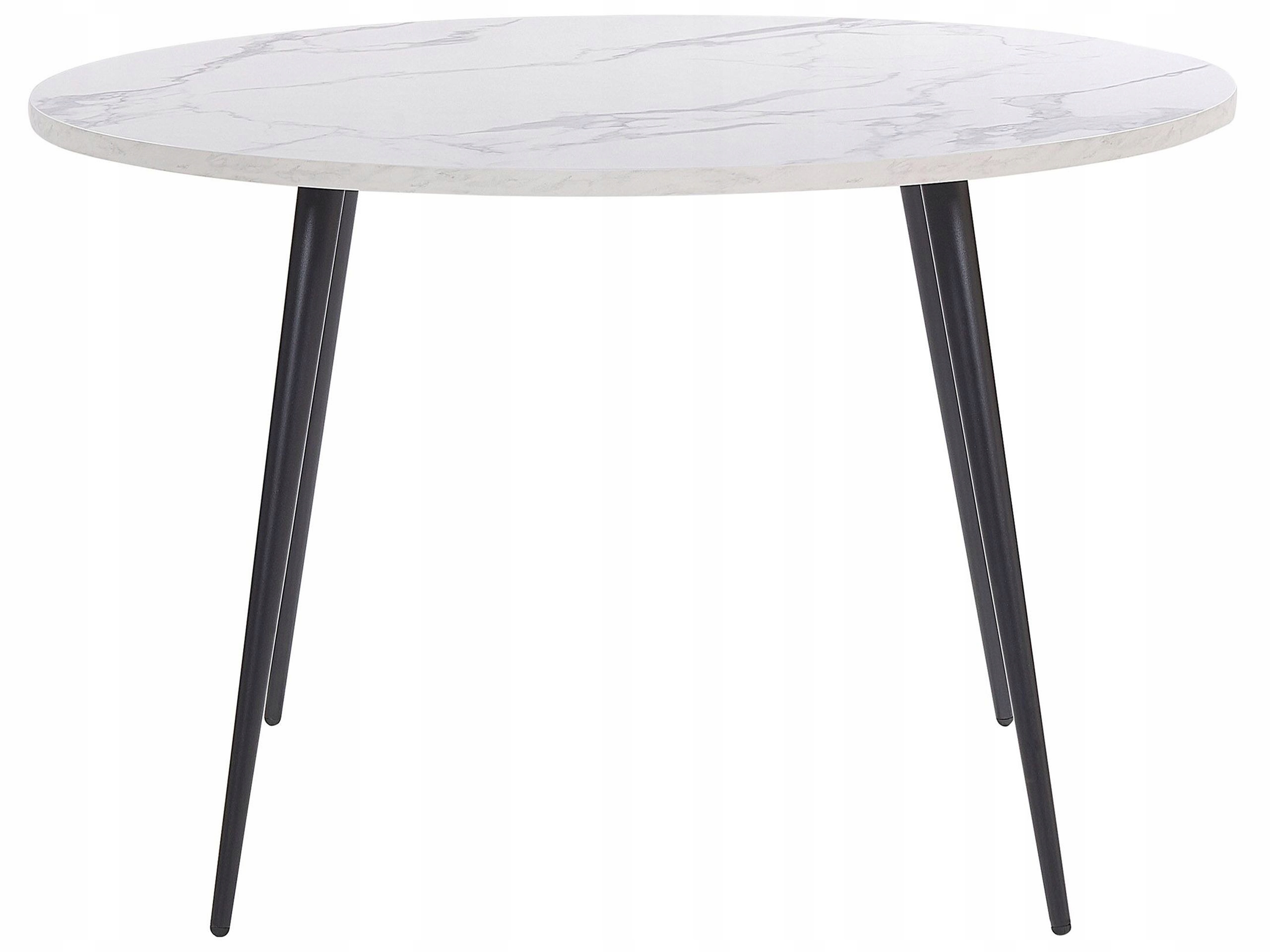 Stół do jadalni efekt marmuru 120 cm biały