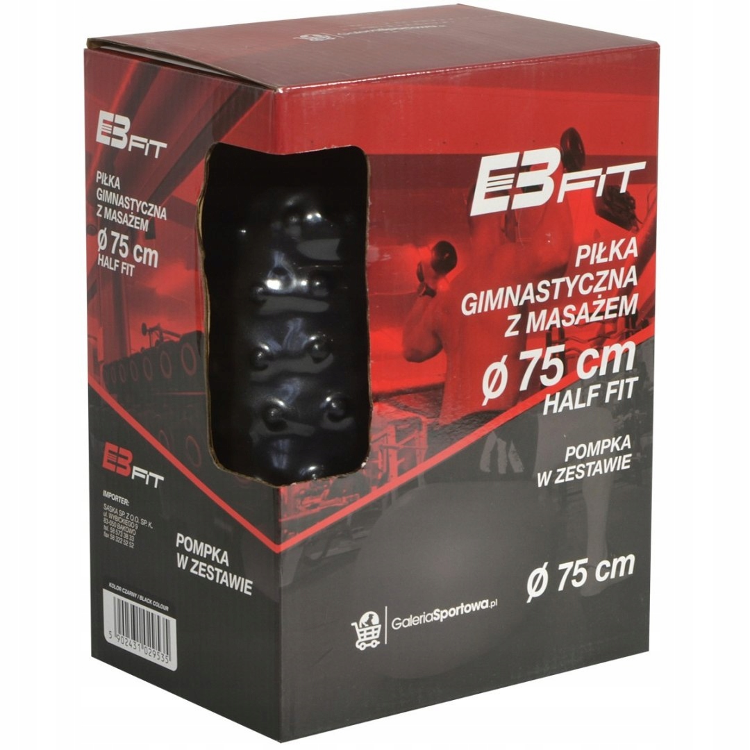 PIŁKA GIMNASTYCZNA Z MASAŻEM HALF FIT 75CM EB FIT Rodzaj piłka z wypustkami