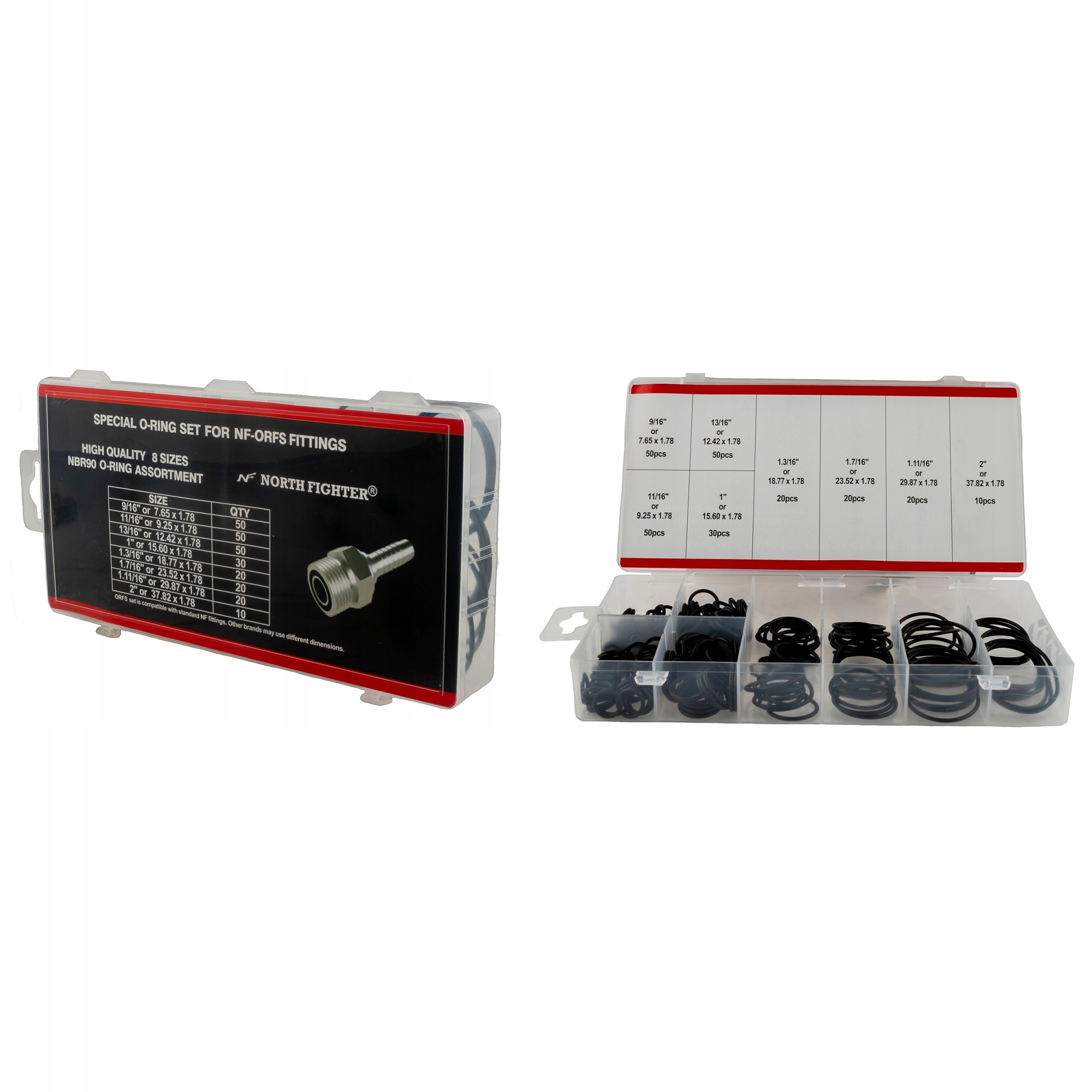 ZESTAW ORINGÓW USZCZELEK CALOWYCH ZŁĄCZY ORFS 250 SZTUK 16301104