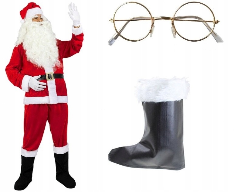 Sada Mikuláše Paruka s vousy Čepice Brýle 3 ks