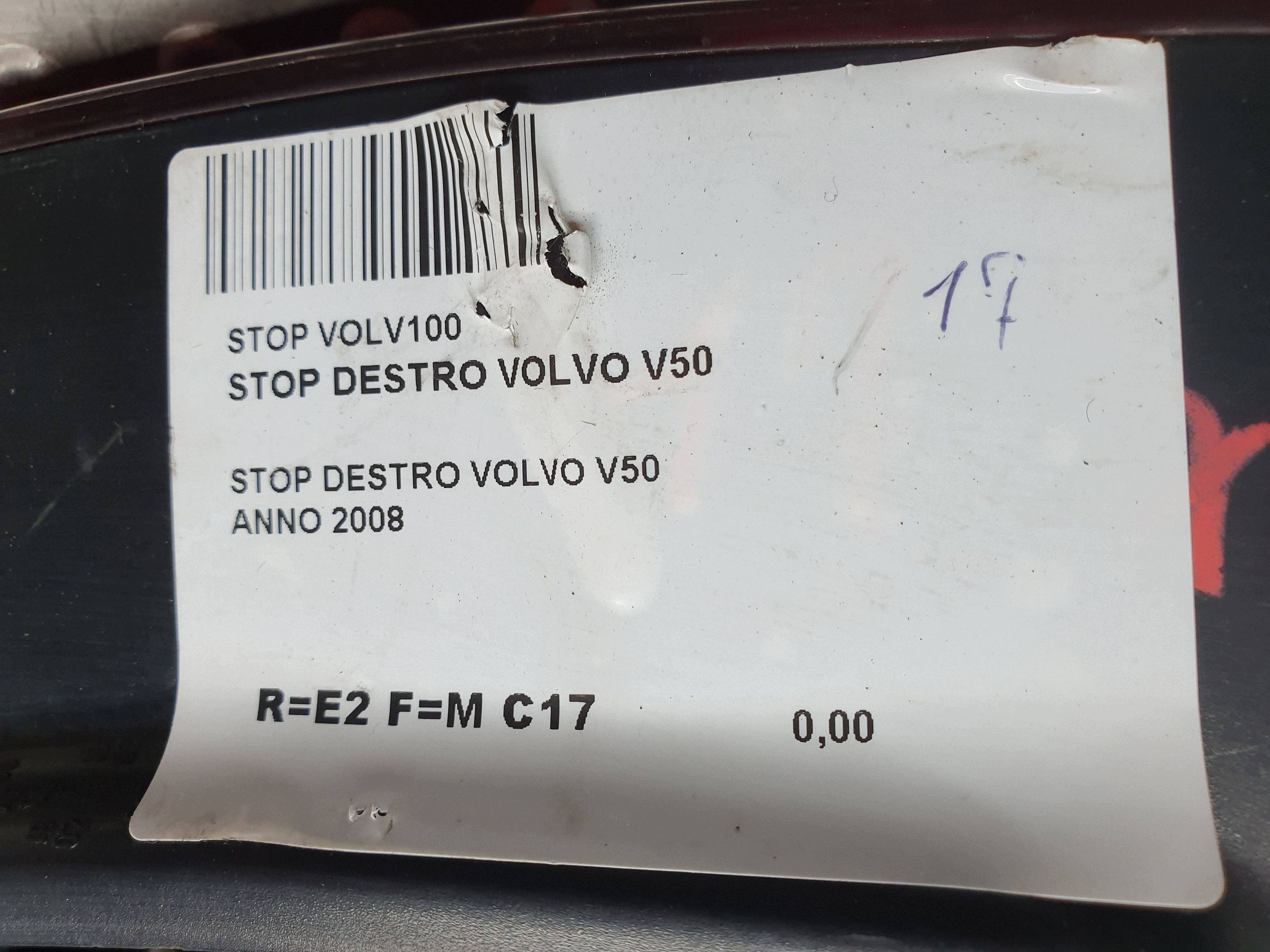 light right rear part 30698921 VOLVO V50 and EUROPA