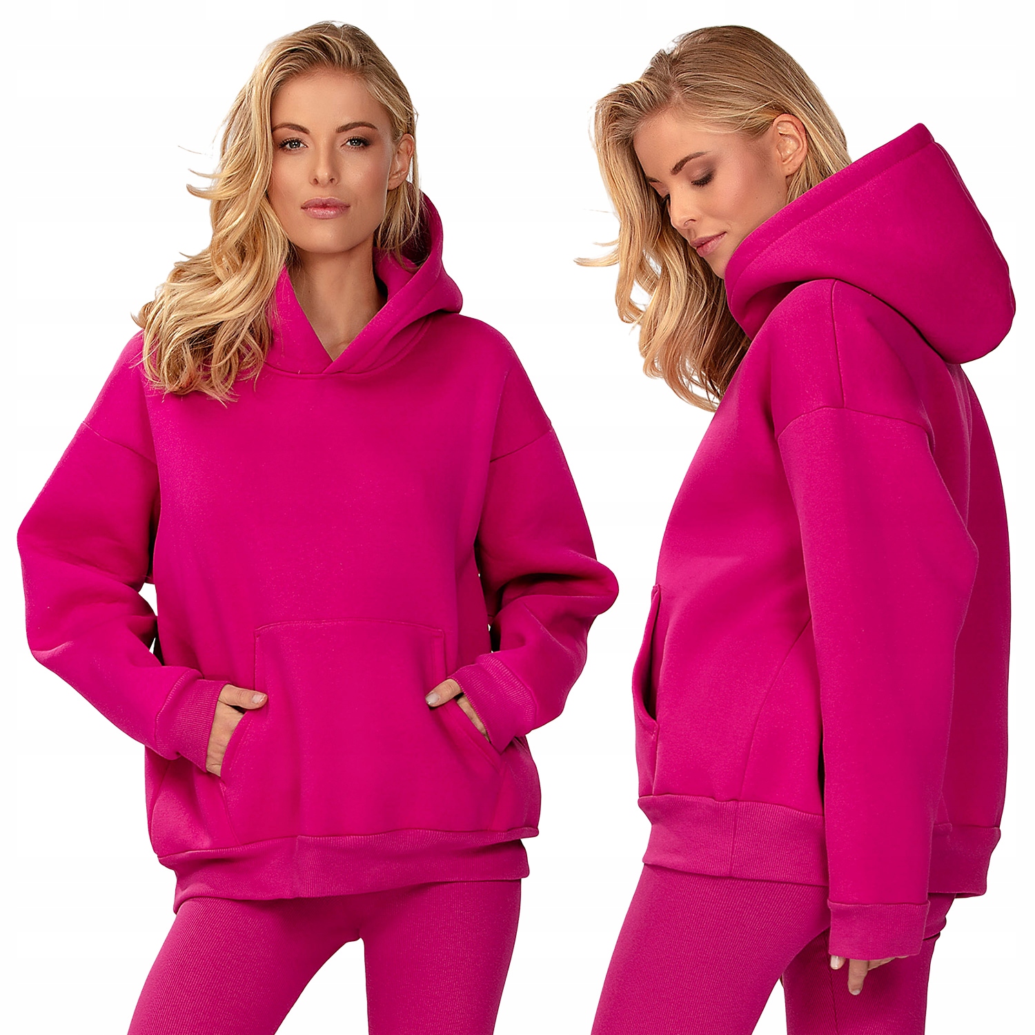 Dkaren Oseye-Bl fuksja Bluza nierozpinana Oversize różowy 2XL