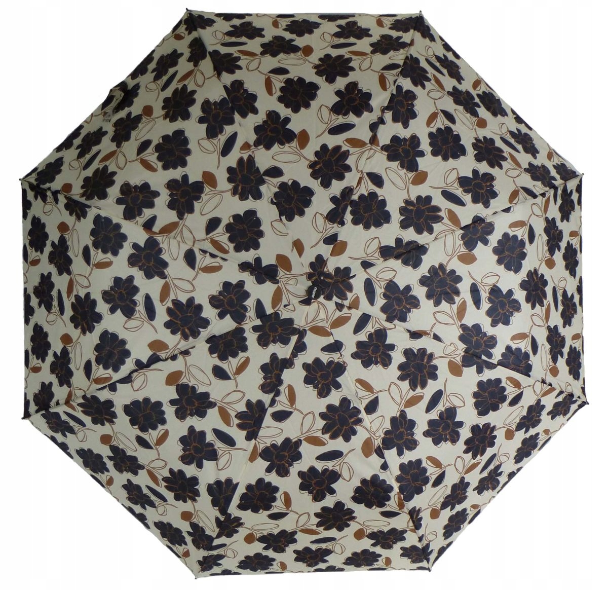 Deštník Doppler Fiber Magic Blossam černé měsíčky v barvě ecru, silný.