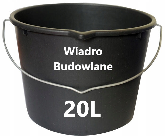 20 L WIADRO BUDOWLANE GOSPODARCZE OGRODNICZE 20L MOCNE Z LEJKIEM PLASTIKOWE