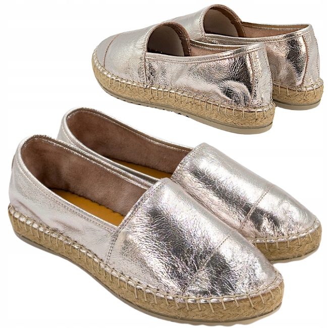 Dámské espadrilky Verano 40 Dámské letní nazouvací boty 22y501 Zlaté