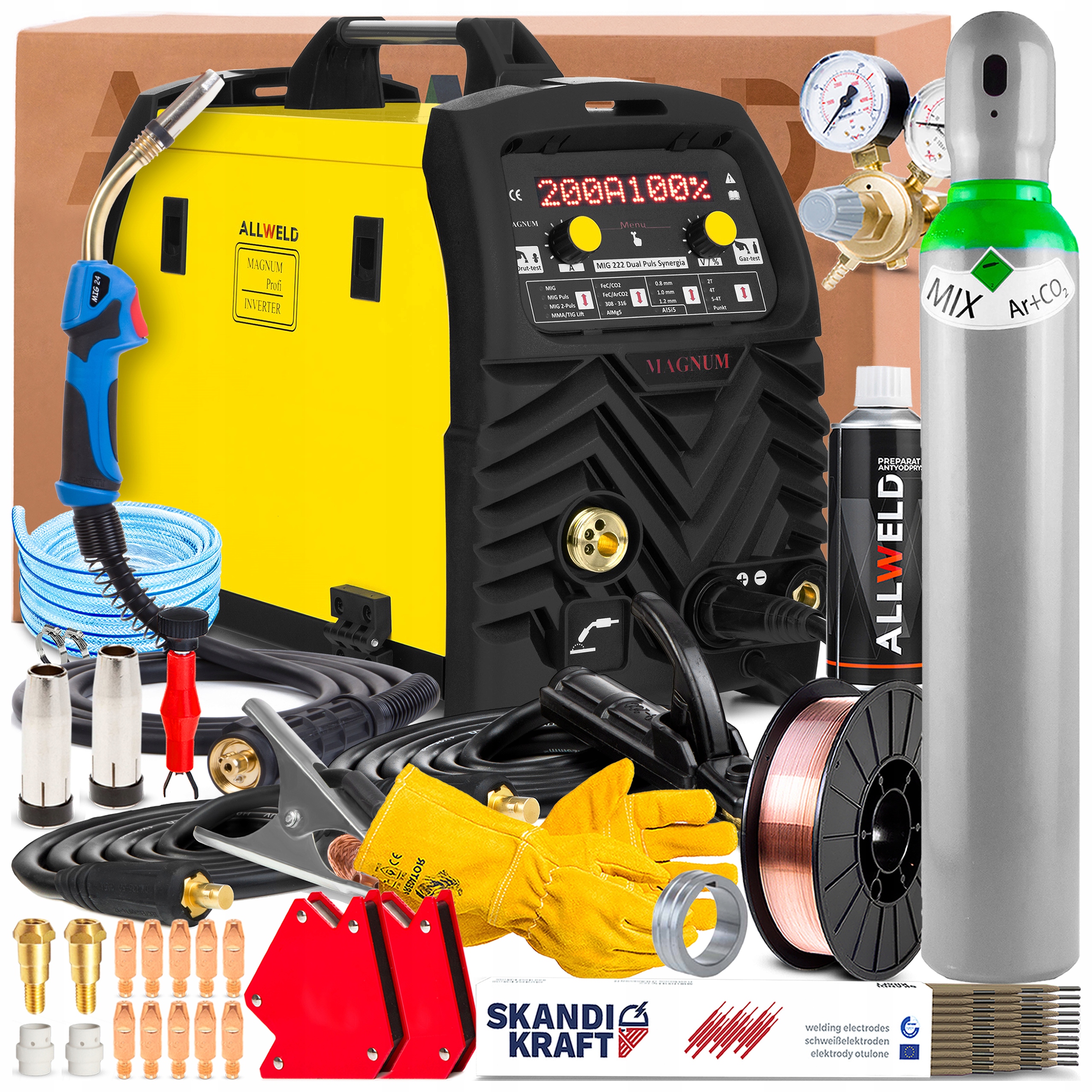 Spawarka Magnum Mig 222 Dual Puls Synergia 230V Tig Lift Spot Lutospawanie