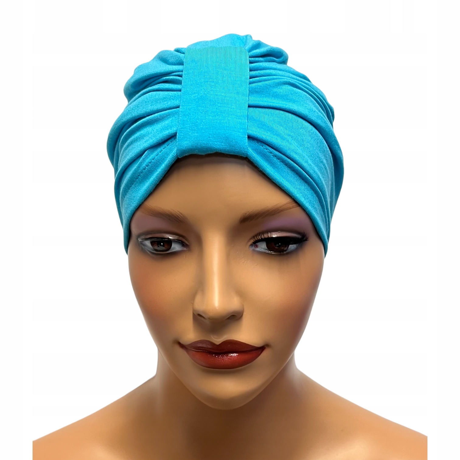 

Turban czapka Emma bm turkus gotowa chusta nagłowę