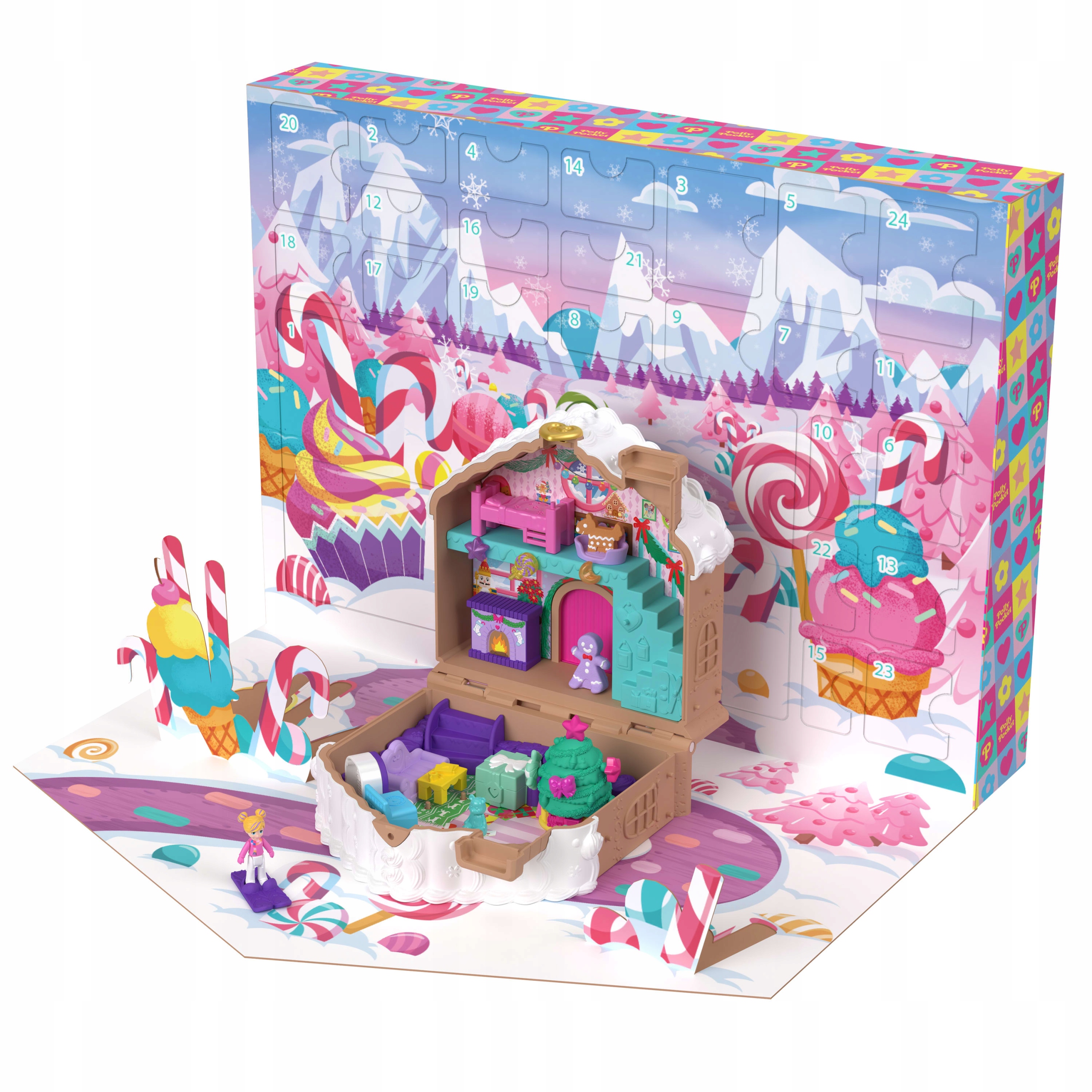Kalendarz Adwentowy Polly Pocket 2025 Piernikowa Chatka Niespodzianki JFV13