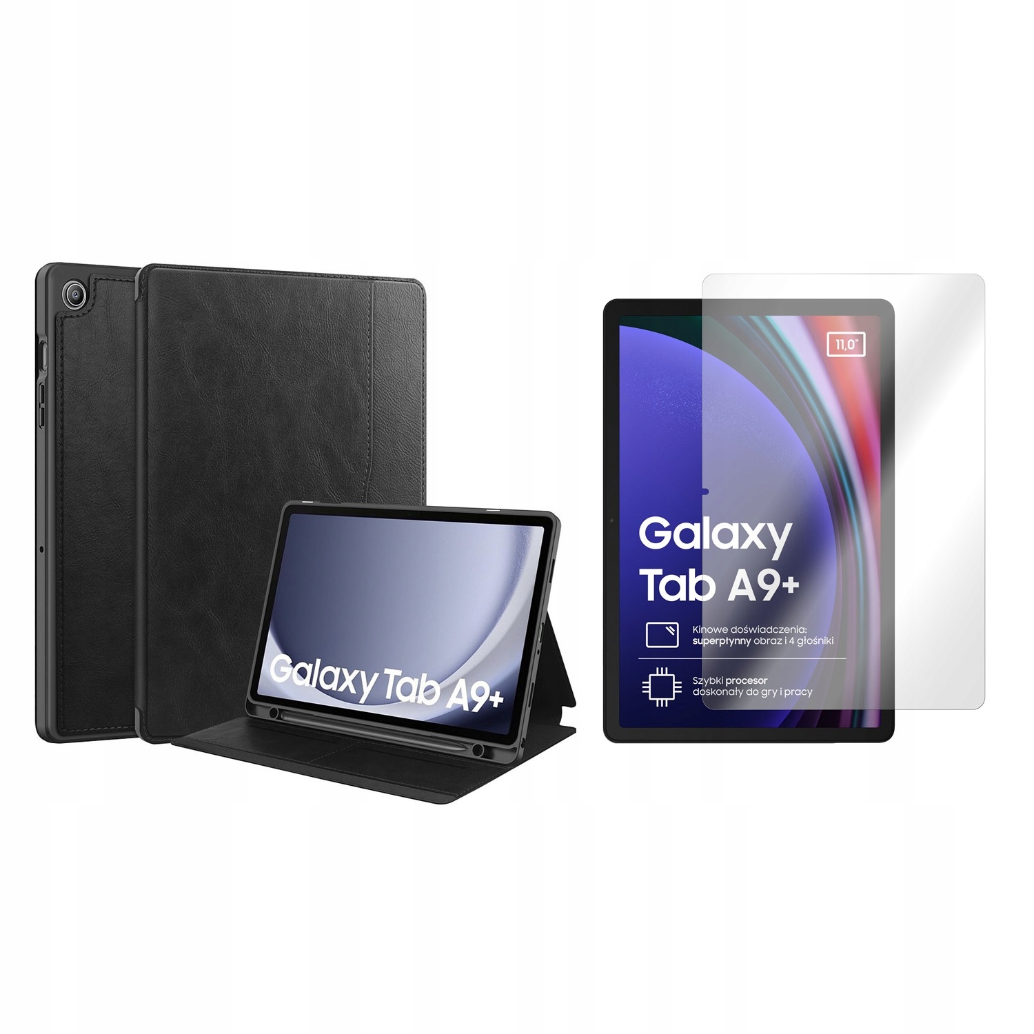 Etui Leather Pen do Samsung Galaxy Tab A9+ A9 Plus A11+ A11 Plus i Szkło
