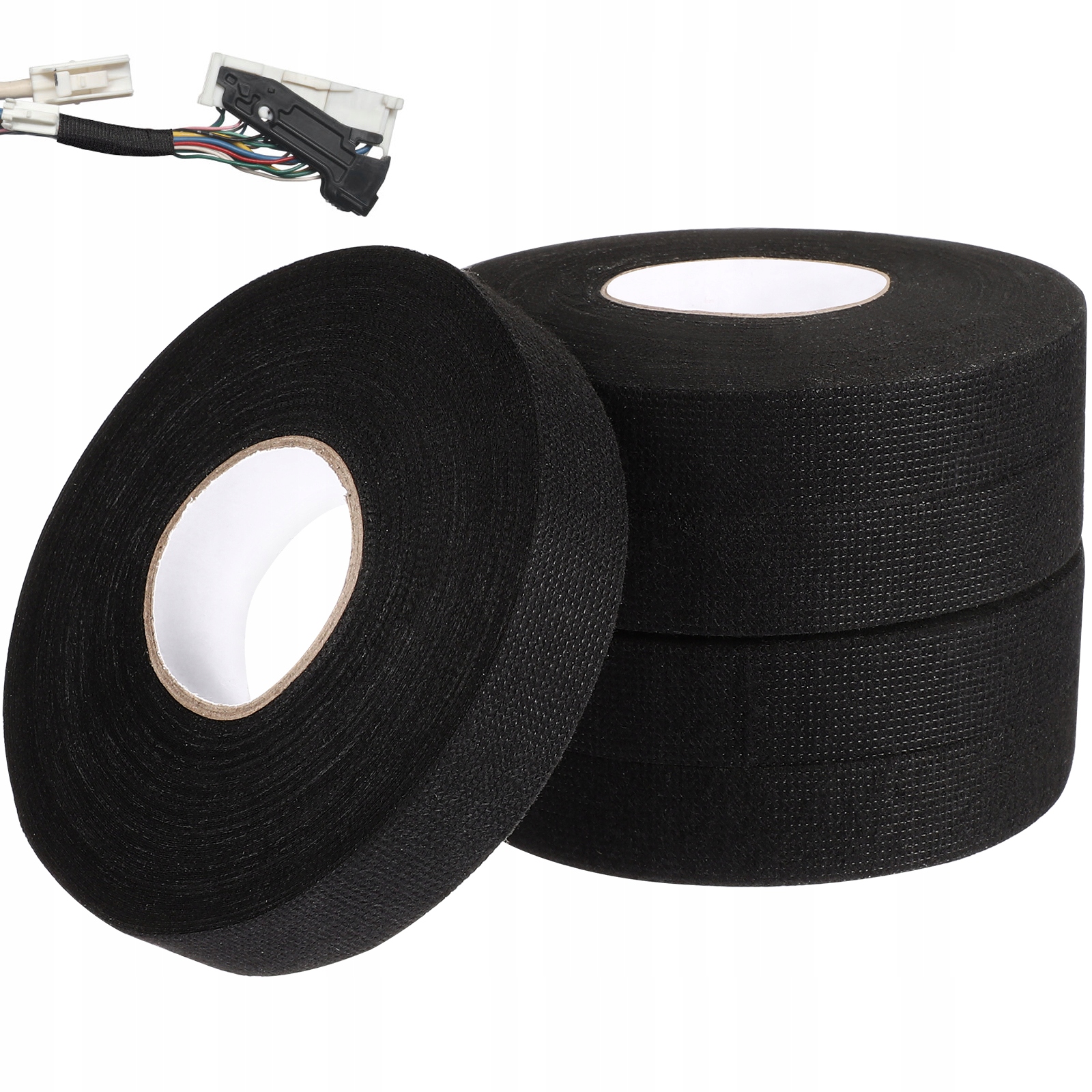 TAŚMA SAMOCHODOWA CZARNA WIĄZKA PRZEWODÓW SAMOCHODOWYCH 5 ROLKÓW