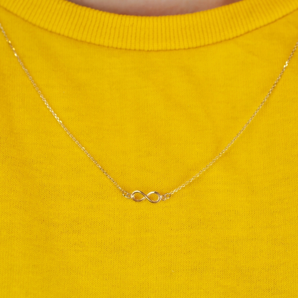 ZŁOTY KOMPLET CELEBRYTKI NIESKOŃCZONOŚĆ ZŁOTO 333 Materiał złoto