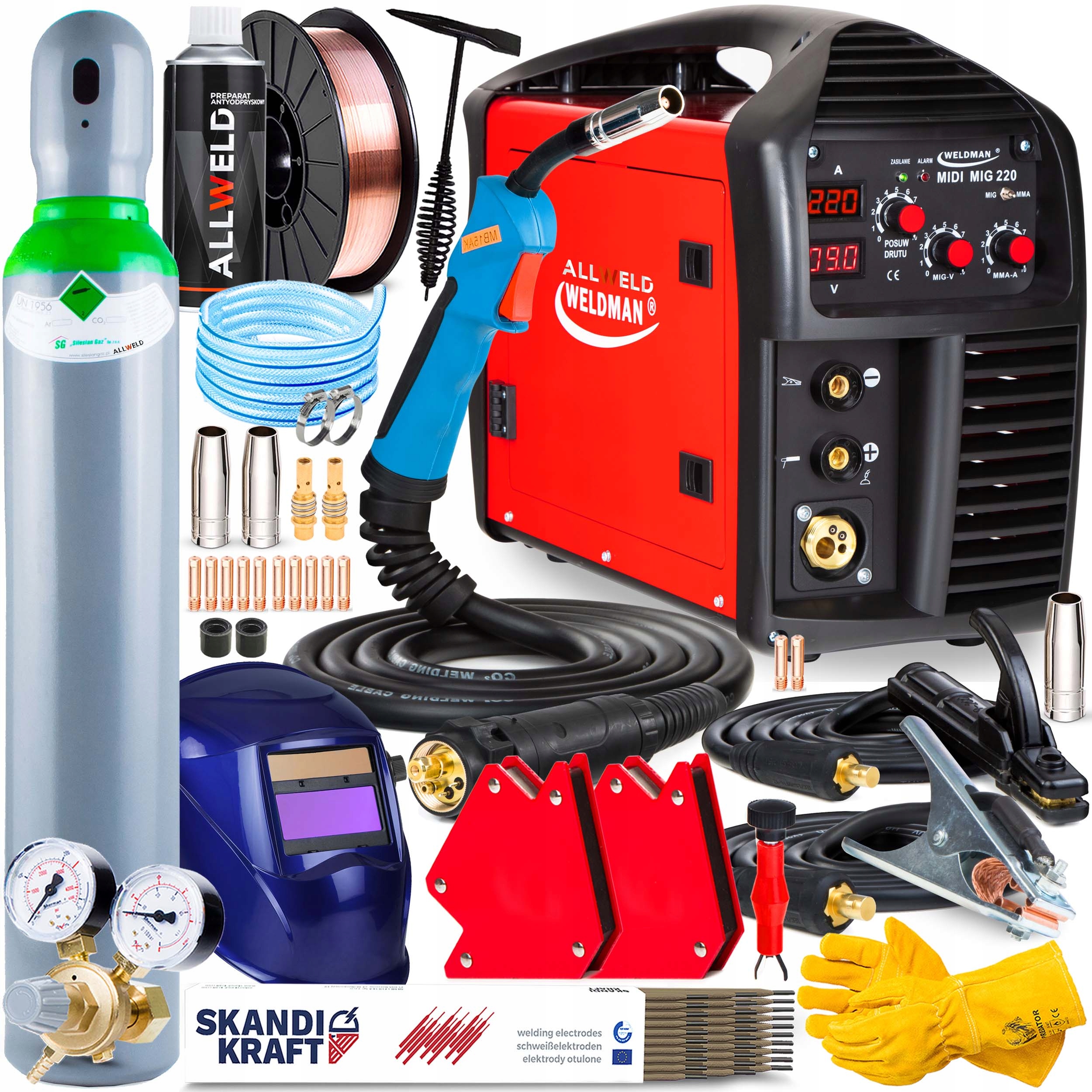 Invertorová Svářečka Inverter Weldman MIDI Mig 220 Mma Flux 230V 220A Igbt